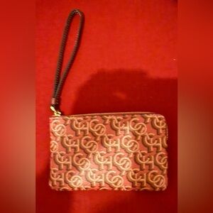 Coach Pink and Gold Patterned Wristlet